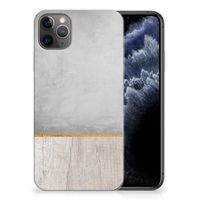 Apple iPhone 11 Pro Max Bumper Hoesje Wood Concrete - thumbnail