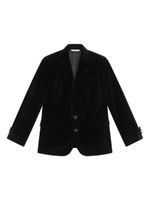 Dolce & Gabbana Kids blazer en velours à simple boutonnage - Noir