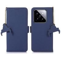 Xiaomi 14 Pro Leren Portemonnee Hoesje met RFID - Blauw - thumbnail