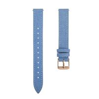 By Qubix - Leren denim bandje - Blauw - Compatible met Garmin Lily 2 - Compatible Garmin bandje
