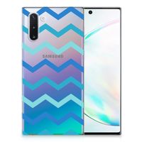 Samsung Galaxy Note 10 TPU bumper Zigzag Blauw