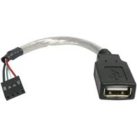 StarTech.com 15 cm USB 2.0 kabel - USB A-bus naar USB moederbord 4-pins header - bus/female - USB Pinheader kabel 4-polig