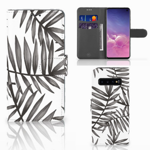 Samsung Galaxy S10 Hoesje Leaves Grey