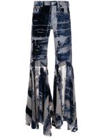 Roberto Cavalli pantalon évasé à effet usé - Bleu