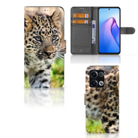 OPPO Reno8 Pro Telefoonhoesje met Pasjes Baby Luipaard