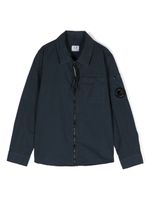 C.P. Company Kids veste zippée à patch logo - Bleu