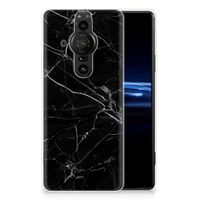 Sony Xperia Pro-I TPU Siliconen Hoesje Marmer Zwart - Origineel Cadeau Vader