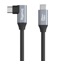 SMALLRIG USB C naar USB C Datakabel 1.97ft/ 60cm/ 23.6” (Recht naar Haaks), USB C 3.2 Gen 2x2 Kabel 20Gbps Snelle Datatransfer, Ondersteuning PD 100W Snel Opladen, voor iPhone en Camera's etc. - 4791