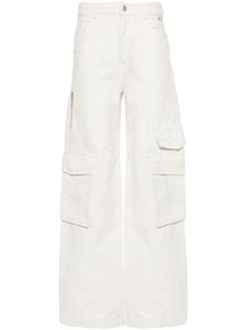 GCDS pantalon taille-haute à logo - Blanc