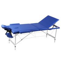 VidaXL Inklapbare massagetafel 3 zones met aluminium frame (blauw) - thumbnail