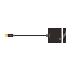 LogiLink UA0234 USB / VGA / HDMI Adapter [1x USB 3.2 Gen 1 stekker A (USB 3.0) - 1x VGA-bus, HDMI-bus] Zwart 10.00 cm