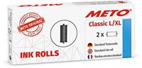 METO inktrollen voor professionele etiketteerapparaat METO Classic L, XL, (voor 32x19 mm & 26x16 mm etiketten), 2 stuks, zwart