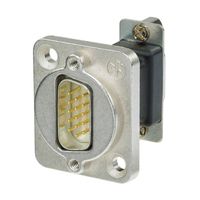 Neutrik NADB15MF VGA DSUB15 male - female doorvoer zilver - thumbnail