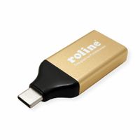 ROLINE 12.03.3231 tussenstuk voor kabels USB Type-C HDMI Zwart, Goud - thumbnail