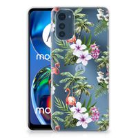 Motorola Moto E32/E32s TPU Hoesje Flamingo Palms - thumbnail