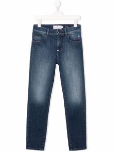 Philipp Plein Junior jean slim à patch logo - Bleu