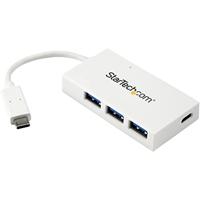 StarTech.com 4 Port USB-C Hub met 1x USB-C & 3x USB-A Poorten (SuperSpeed 5Gbps) - USB Bus Powered - Mobiele USB 3.0 Adapter Hub - USB 3.1 Gen 1/USB 3.2 Gen 1 Type-C - Wit