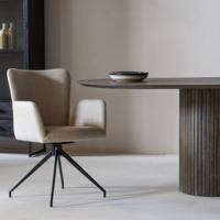 Eetkamerstoel Erwin Met Armleuning Basel Beige - Giga Living