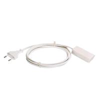 as - Schwabe 50131 Euro Verlengkabel met Platte Koppeling en Platte Stekker, 230 V/2,5 A, 3 meter Kabellengte, Wit