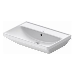 Wastafel Duravit D-Neo WonderGliss Met Overloop Kraanvlak Zonder Kraangat 65 cm Hoogglans Wit Duravit