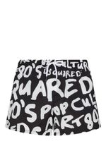 DSQUARED2 short de bain à logo imprimé - Noir