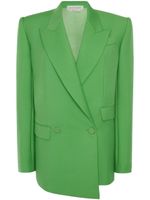 Alexander McQueen blazer croisée à ourlet asymétrique - Vert - thumbnail