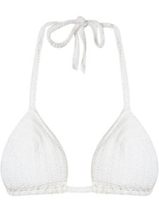 Amir Slama knit triangle bikini top - Blanc