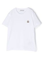 Moncler Enfant t-shirt en coton à patch logo - Blanc - thumbnail