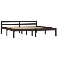 vidaXL Massief Grenenhouten Bedframe Donkerbruin 180x200 cm Bed Frame Ledikant
