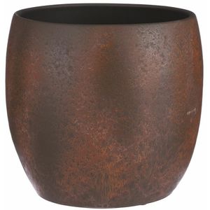 Mica Decorations Bloempot/plantenpot - roest/terracotta bruin - voor kamerplant - H12 x D14 cm