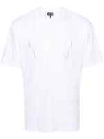 Giorgio Armani t-shirt en coton à logo brodé - Blanc