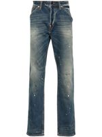 EVISU Graffiti Daicock-print straight-leg jeans - Bleu