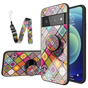 Geruit patroon Google Pixel 6 Pro Hybrid Case - Kleurrijke Mandala