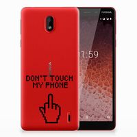 Nokia 1 Plus Silicone-hoesje Finger Don't Touch My Phone