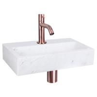 Differnz Flat fonteinset marmer met gebogen kraan rood koper