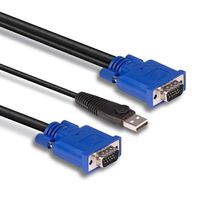 LINDY KVM Adapter [1x VGA - 1x VGA, USB-A] 1.00 m Zwart, Blauw - thumbnail