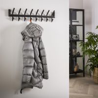 LifestyleFurn Kapstok Tequilla 78cm, met 2x 8 haken - Donkergrijs Mat - thumbnail