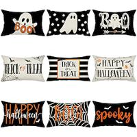 halloween decoratieve lumbale toss kussens cover 1pc zachte vierkante kussen case kussensloop voor slaapkamer woonkamer slaapbank stoel ghost pompoen vleermuizen Lightinthebox - thumbnail