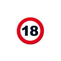 Decoratie verkeersbord 18 jaar 49 cm   -