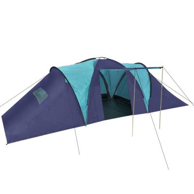 vidaXL Tent 9-persoons polyester donkerblauw en blauw