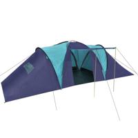 vidaXL Tent 9-persoons polyester donkerblauw en blauw
