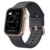 By Qubix - Soft siliconen bandje met gespsluiting - Donkergrijs - Compatible met Apple Watch 38mm / 40mm / 41mm / 42mm - Compatible Apple watch