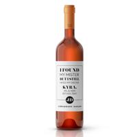 Wijnfleslabel modern typografisch getuigen man & vrouw (4st)