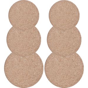 Set van 6x pannenonderzetters kurk rond 23/26/30 cm