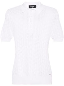 DSQUARED2 polo en maille ajourée - Blanc