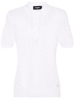 DSQUARED2 polo en maille ajourée - Blanc