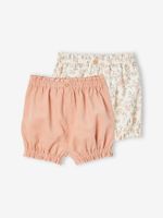 Set van 2 fluwelen bloomers voor baby's oudroze - thumbnail