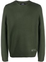 A.P.C. pull Edward à logo en jacquard - Vert