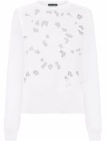 Dolce & Gabbana pull en soie à broderies - Blanc