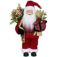 Kerstman pop Martijn - H30 cm - rood - staand - kerst beeld -decoratie figuur - thumbnail